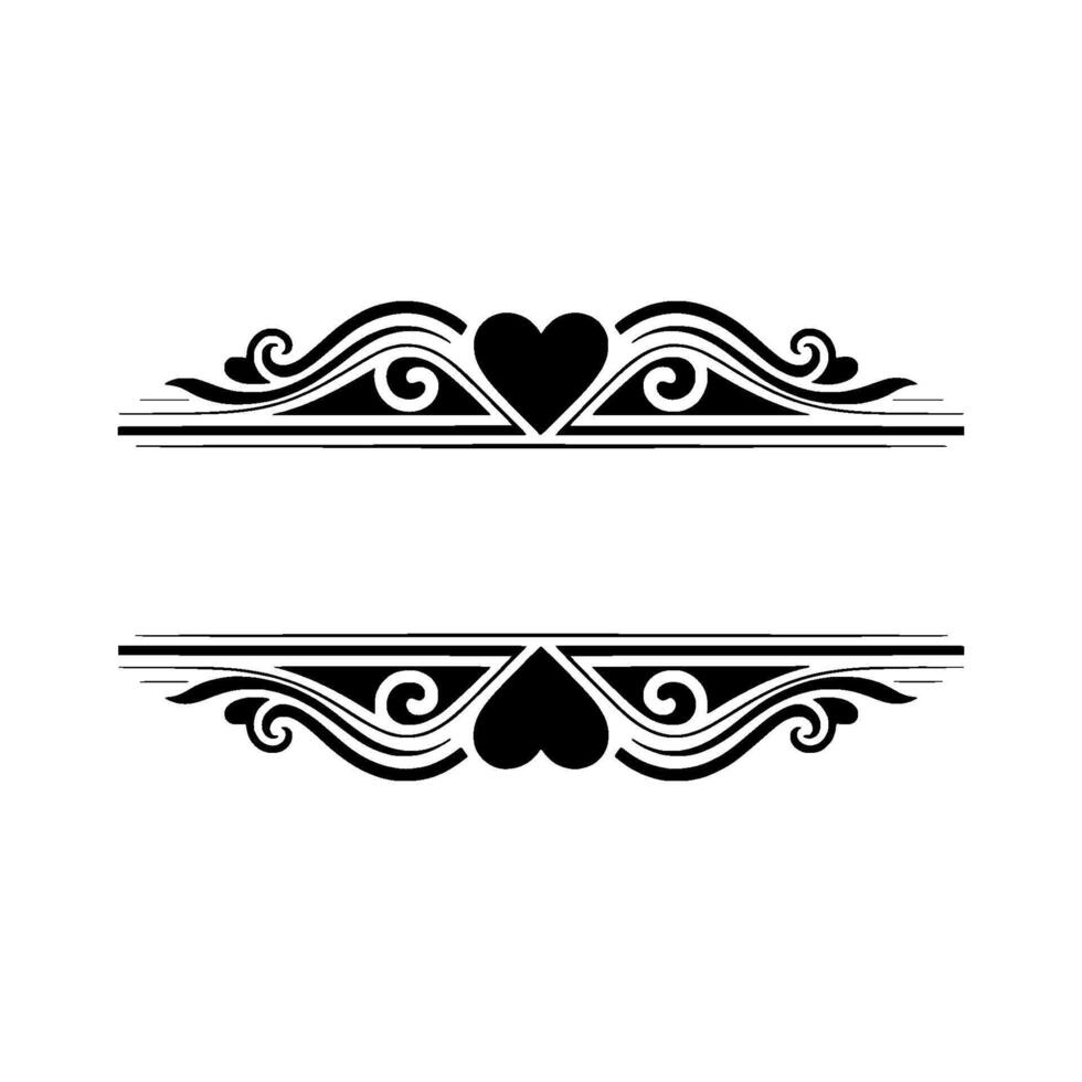 Elegant Heart Border, Vintage Element - Hearts, Division vector