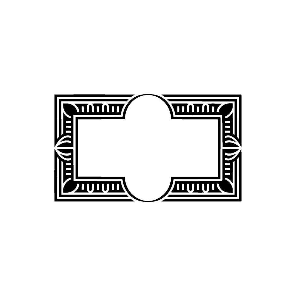 Art Deco Frame, Elegant Border, Vintage , Minimalist Style - Monochromatic vector