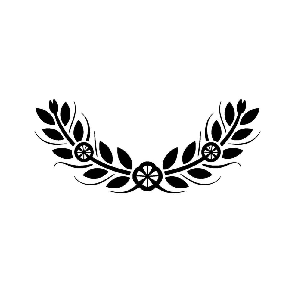 Stylized Laurel Wreath, Vintage Emblem, Elegant Border vector