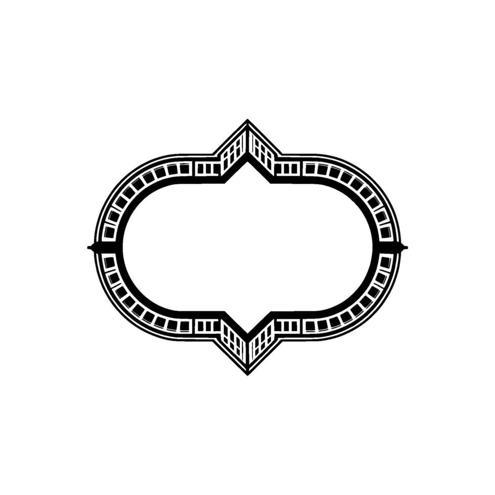 Art Deco Oval Frame, Geometric Ornamentation, Vintage - Pattern vector