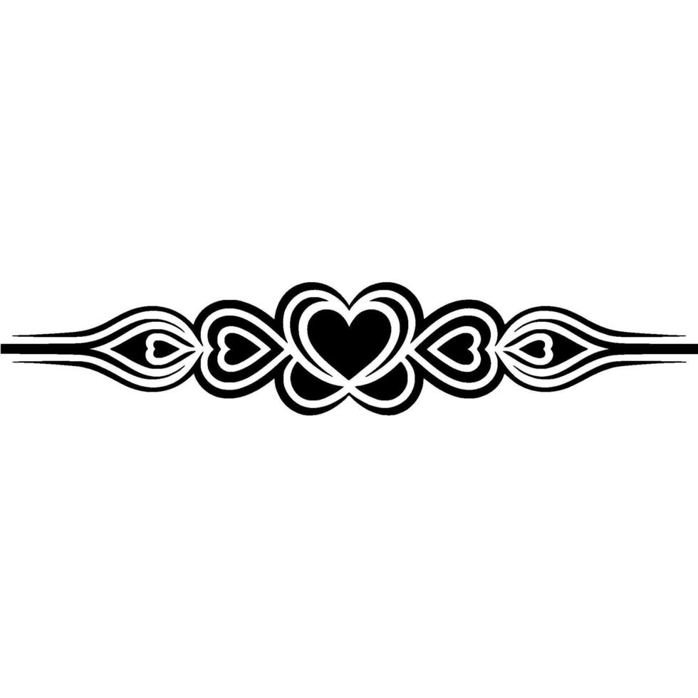 Elegant Heart Border, Vintage Element - Hearts, Ornamental vector