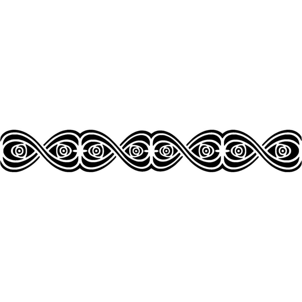 Stylized Eye Border, Art Deco Pattern, Minimalist vector