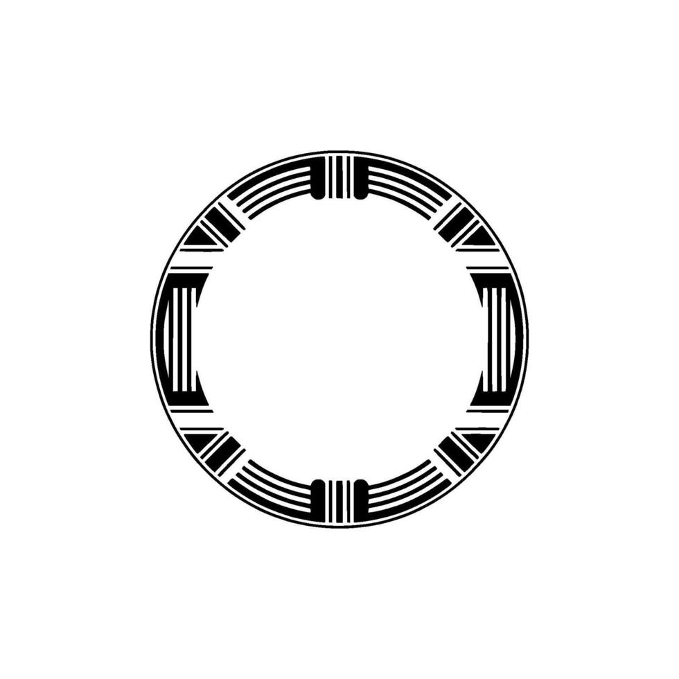 Geometric Circle Motif, Art Deco Style, Minimalist vector