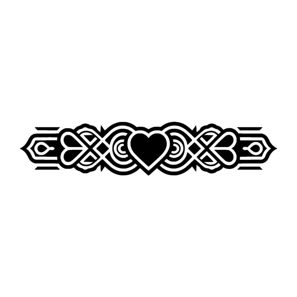 Intricate Celtic Heart Border, Vintage - Ornament, Background vector