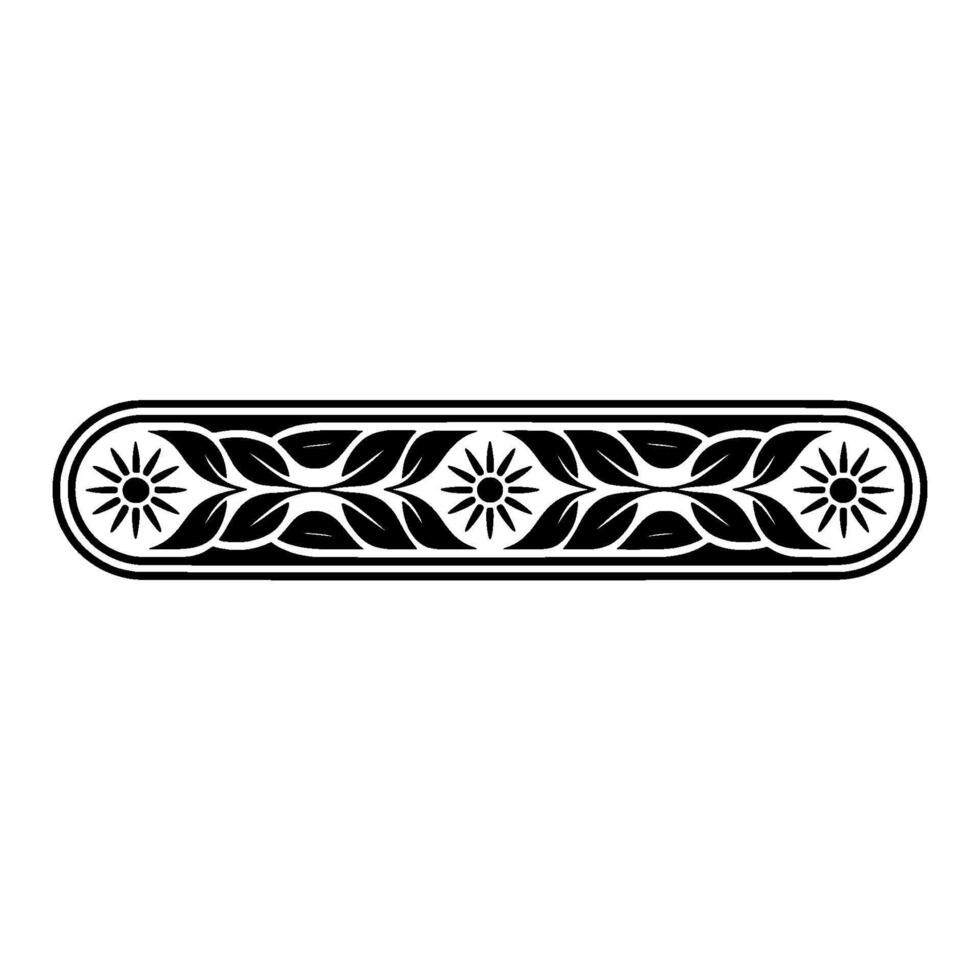 Stylized Oval Ornament, Black White, Decorative Border vector