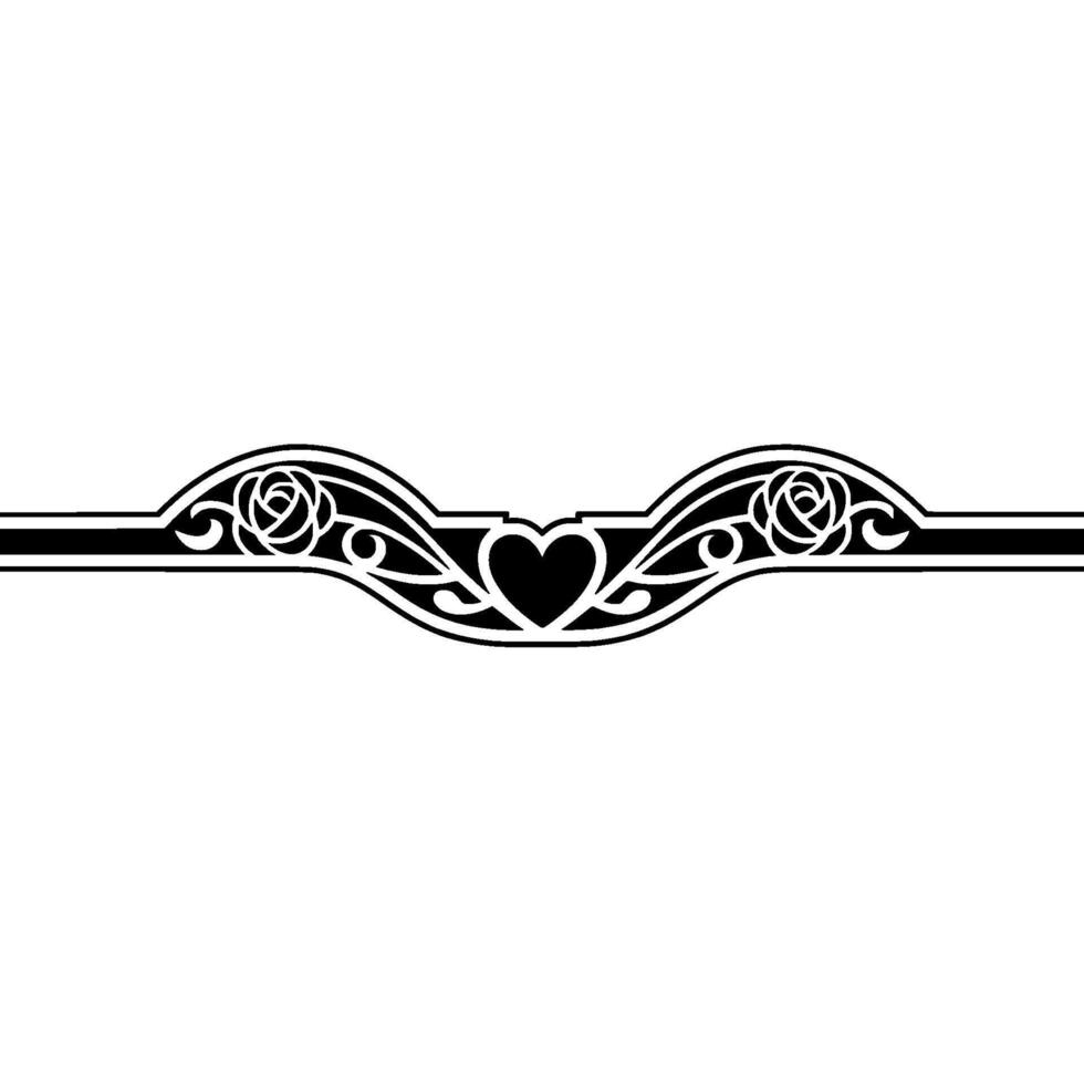 Elegant Black Floral Border, Romantic Division - Celtic vector