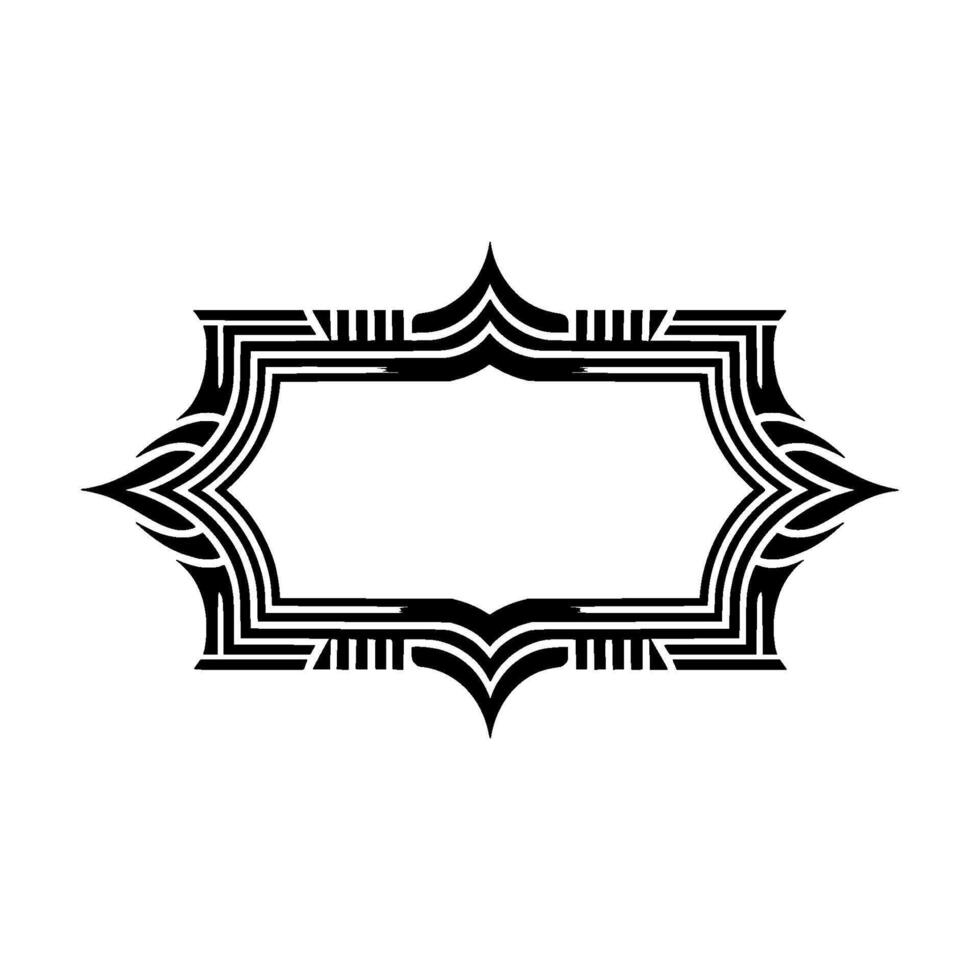 Art Deco Frame, Geometric Ornament, Elegant Border, Vintage - Contour vector