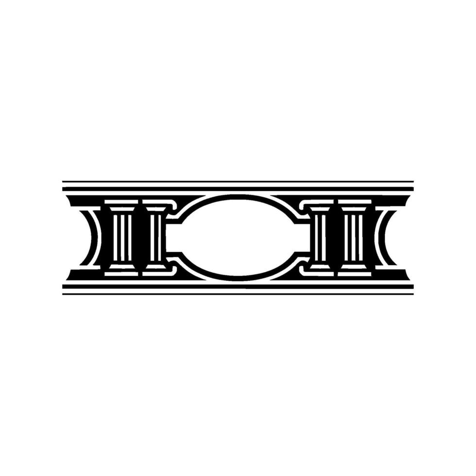 Art Deco Column Border, Elegant Symmetry, Vintage vector