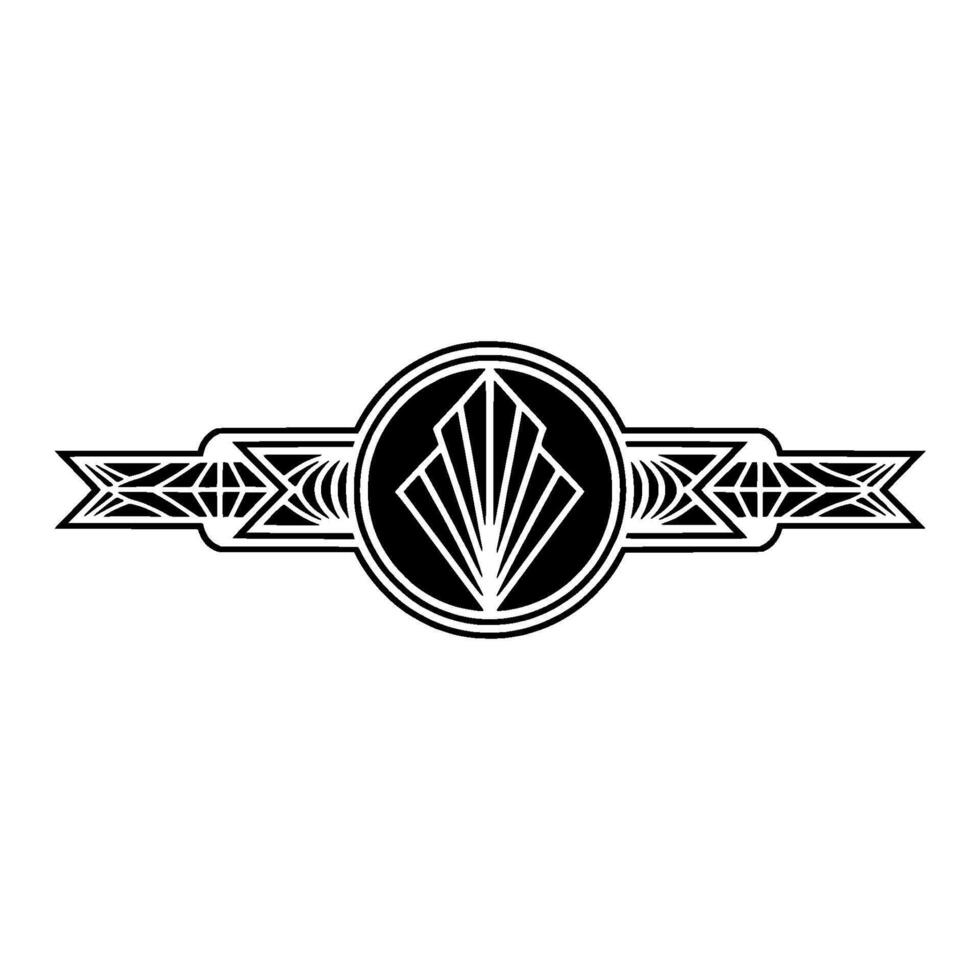 Art Deco Radial Ornament, Geometric , Vintage Elegance vector