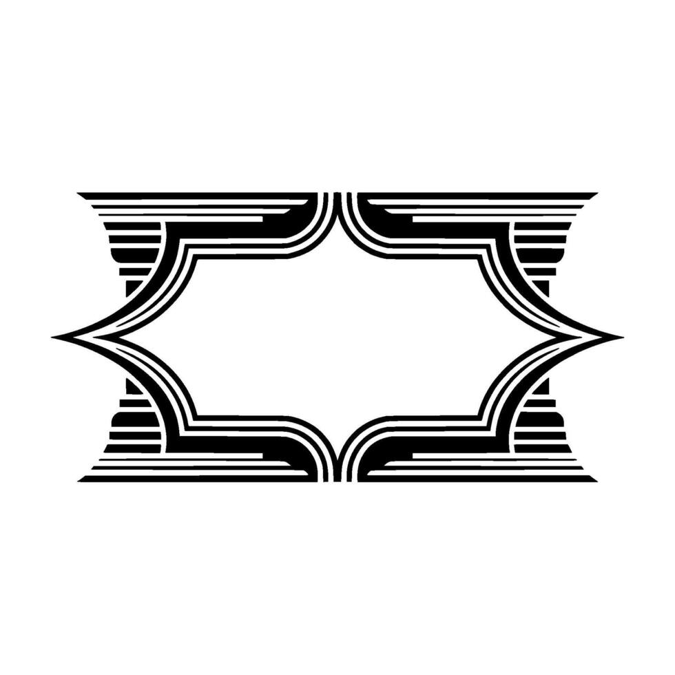 Geometric Deco Frame, Minimalist , Elegant Outline - Pattern, Stylized vector