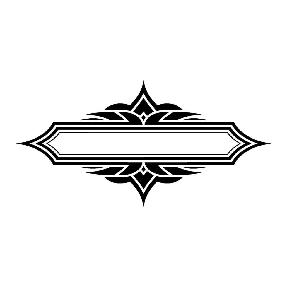 Ornate Black Emblem, Vintage Border, Decorative Shield vector