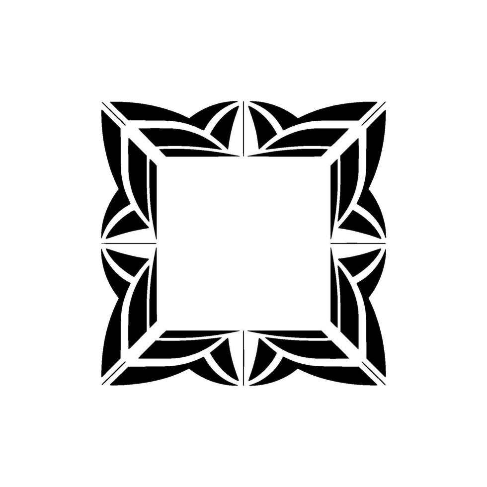 Geometric Tribal Frame, Minimalist , Black White vector