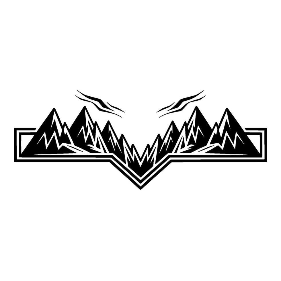 Geometric Mountainscape - Bold Adventure Emblem vector