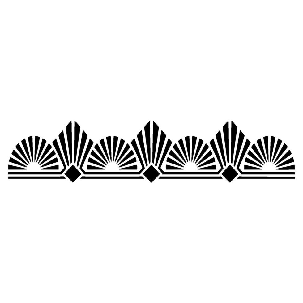 Art Deco Radiance Geometric Fan Border - Artdeco vector