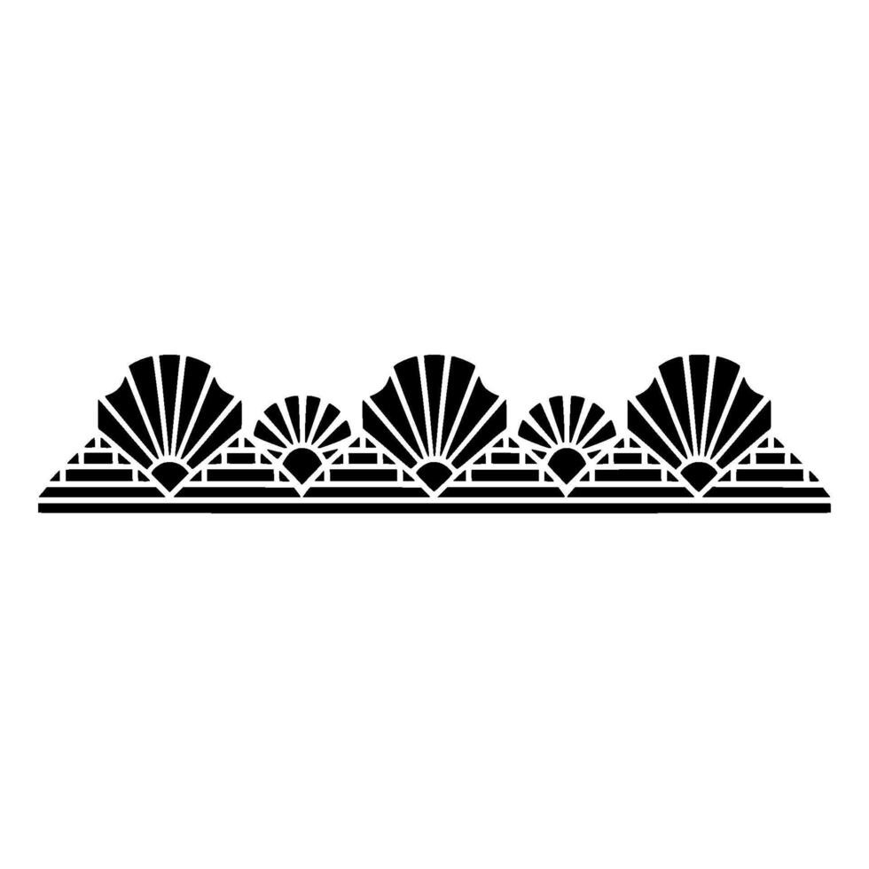 Art Deco Shell Border, Elegant Geometric vector