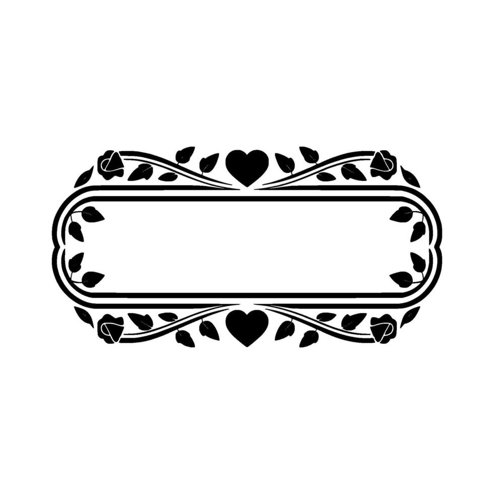 Elegant Floral Frame, Romantic Element - Border vector
