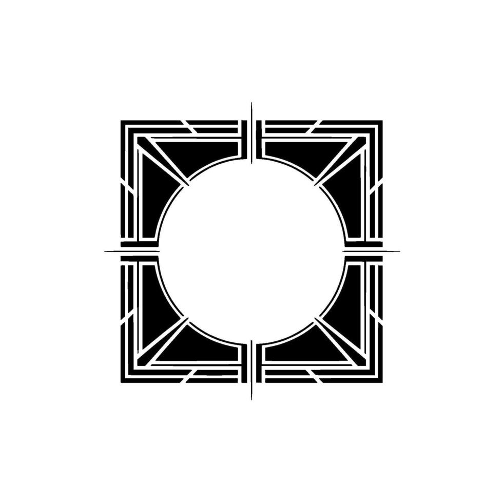 Geometric Deco Frame, Minimalist , Circular Motif - Symmetry vector