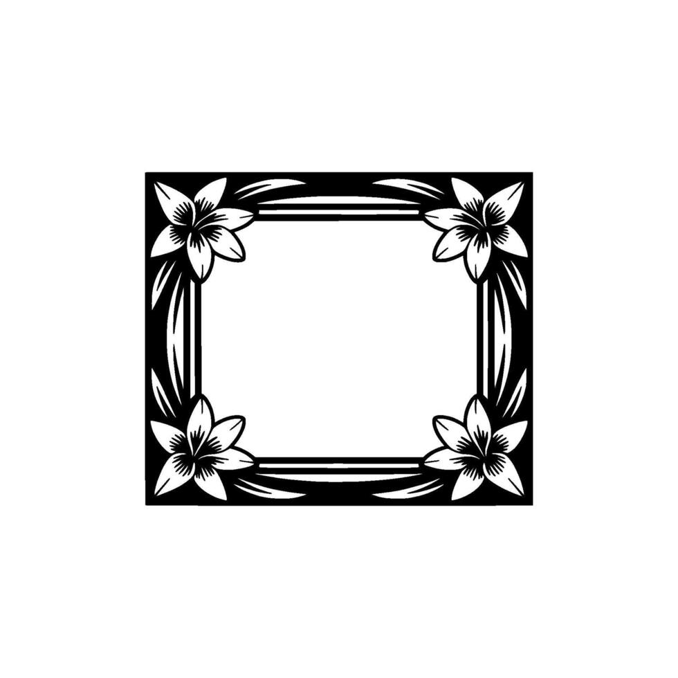 Floral Square Frame, Vintage Botanical Illustration - Decorative vector