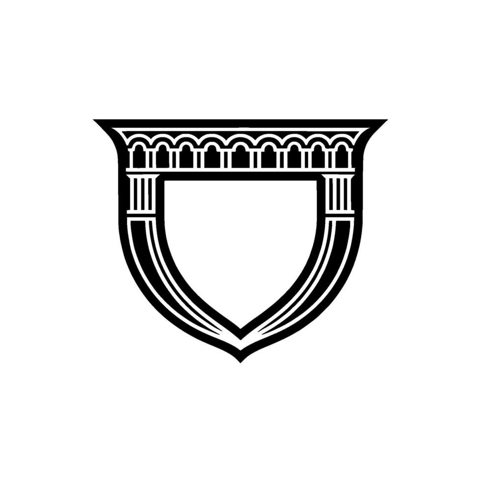 Regal Shield Emblem, Vintage Style, Protective vector