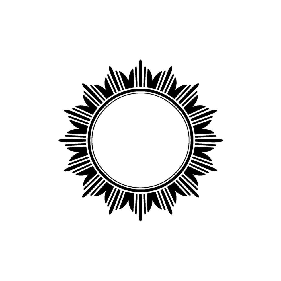 Geometric Sunburst Frame, Minimalist - Pattern vector