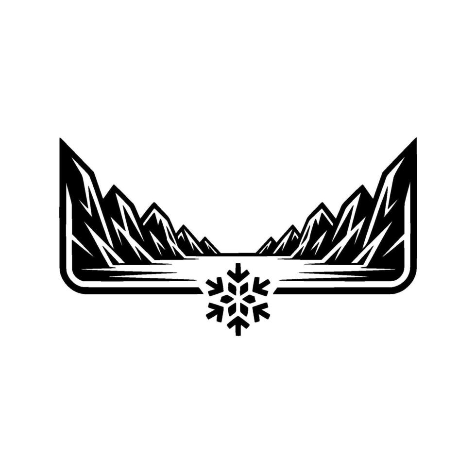 Winter Mountain Silhouette, Frozen Reflection vector