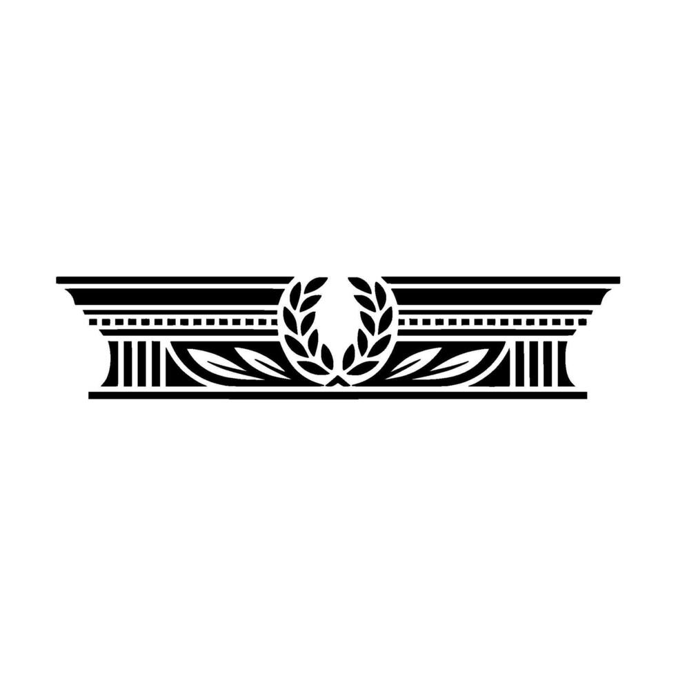 Classical Column Ornament, Laurel Wreath, Elegant Border vector