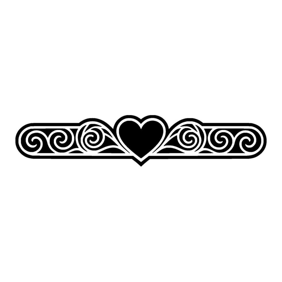 Elegant Heart Border, Vintage Element - Swirls, Ornamental vector