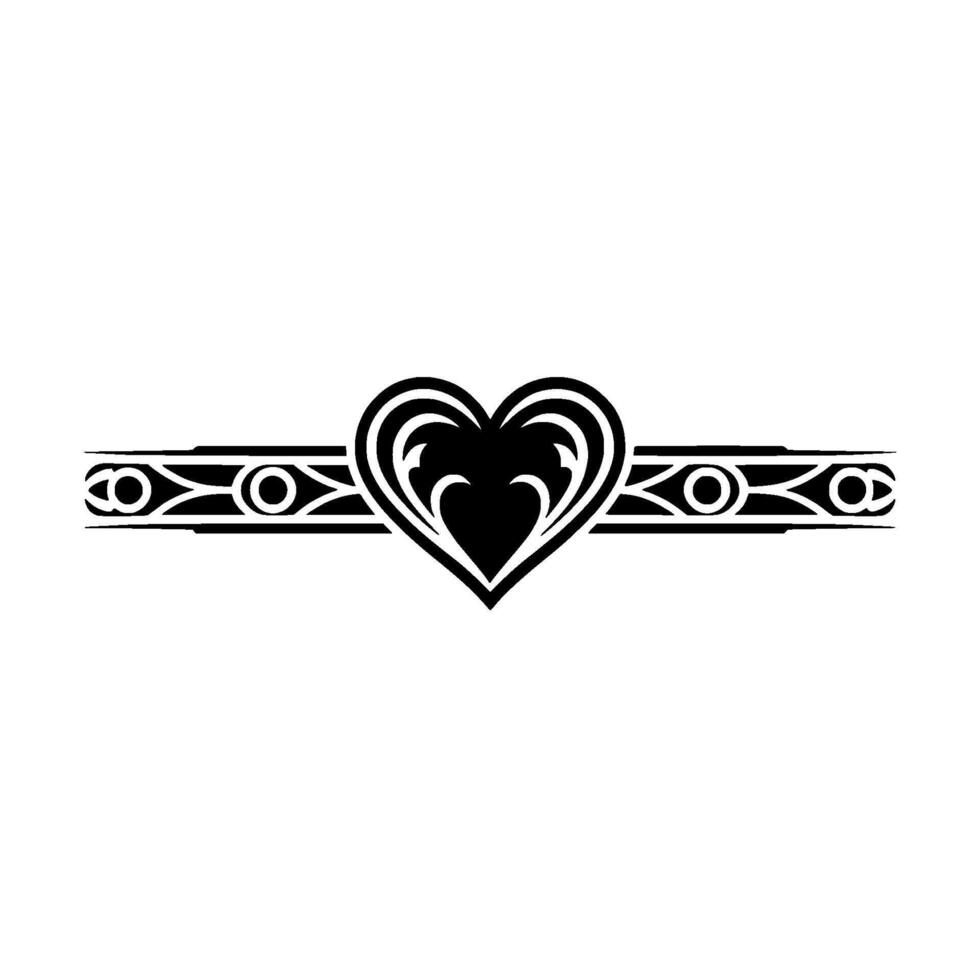 Intricate Heart Border, Tribal , Elegant Division vector