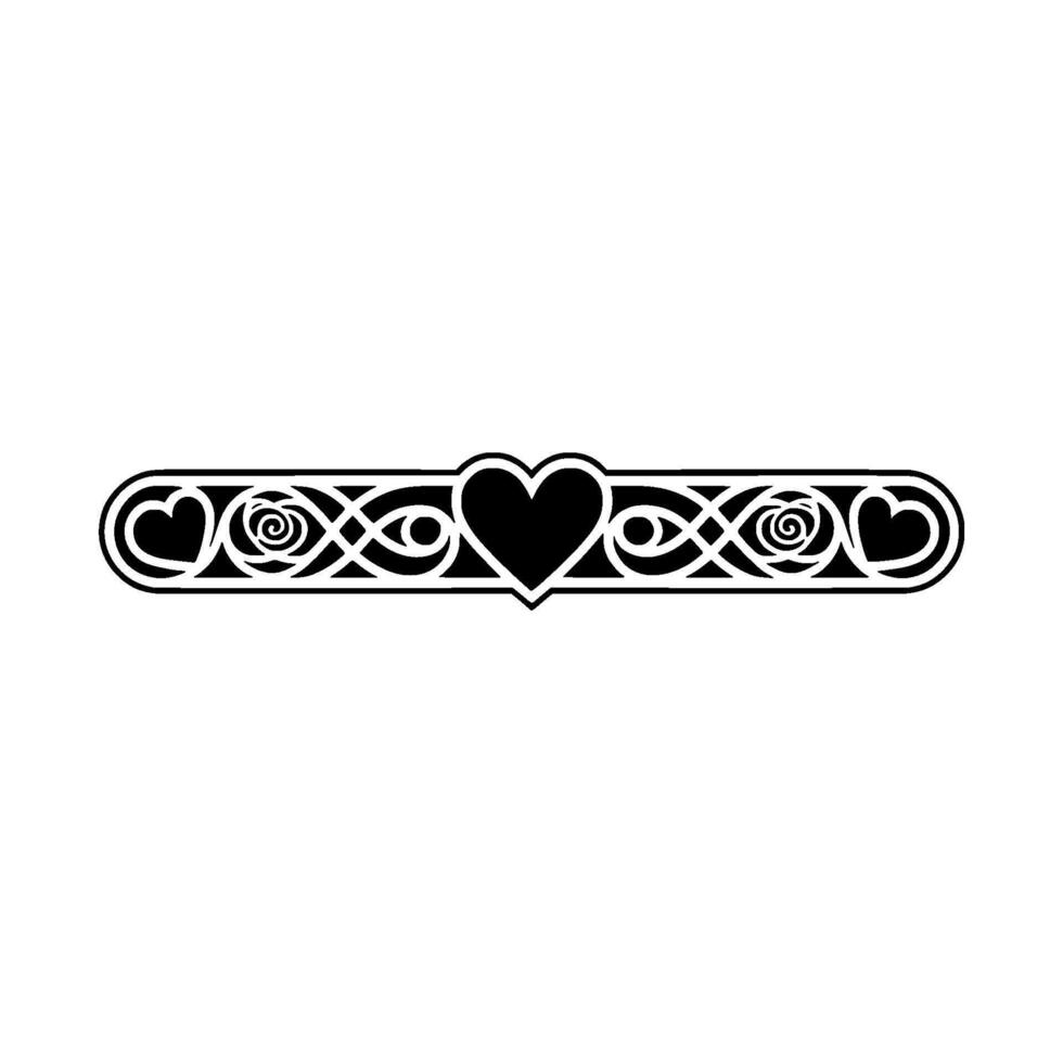 Celtic Heart Border, Vintage , Symbolic Ornamentation - Ornament vector