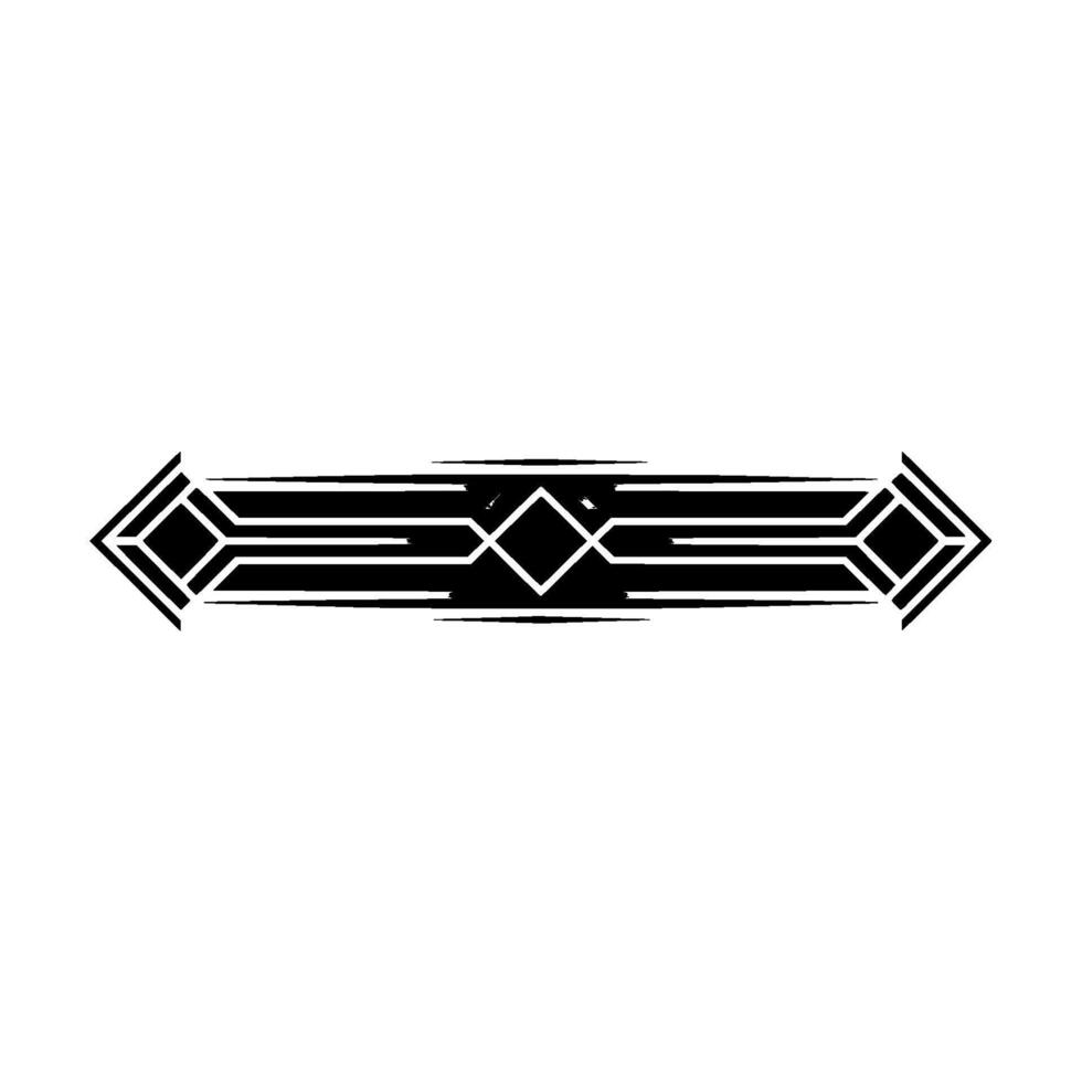 Geometric Deco Divider, Streamlined Black Gray vector