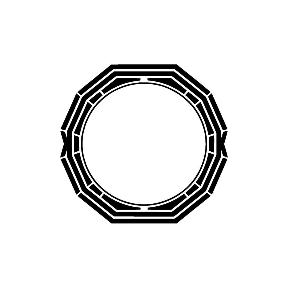 Geometric Circle Frame, Minimalist , Abstract Pattern - Octagon vector
