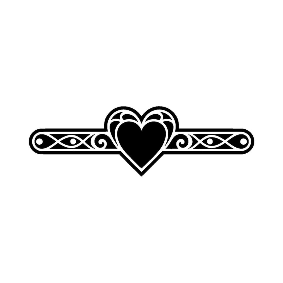 Intricate Heart Border, Celtic , Vintage Romance vector