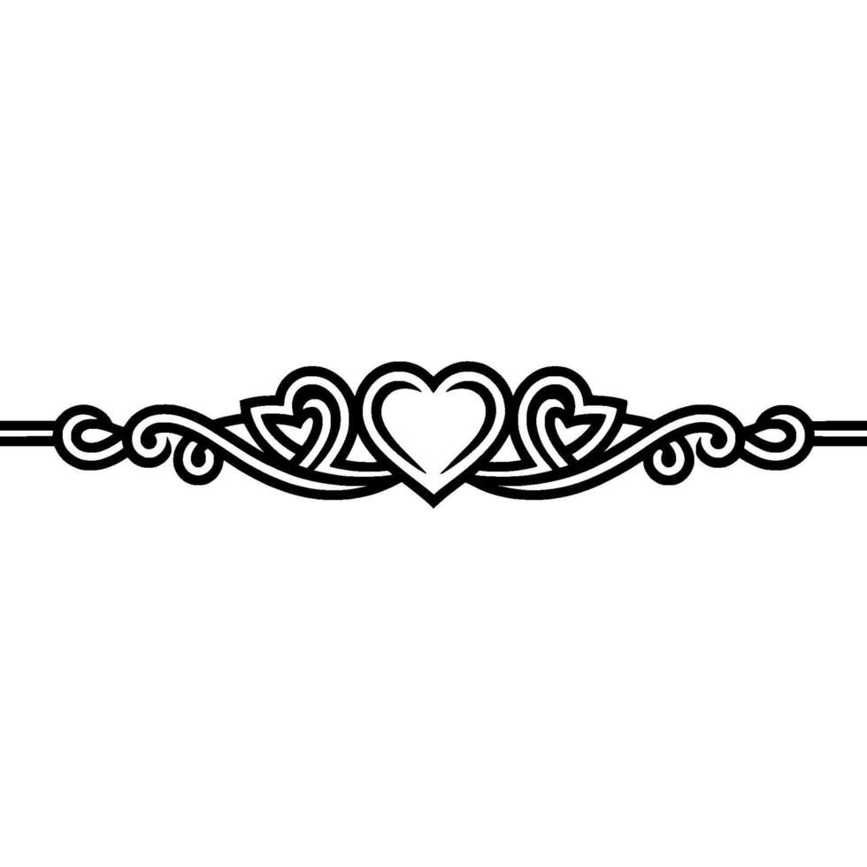 Elegant Heart Border, Vintage , Decorative Element - Scrollwork vector