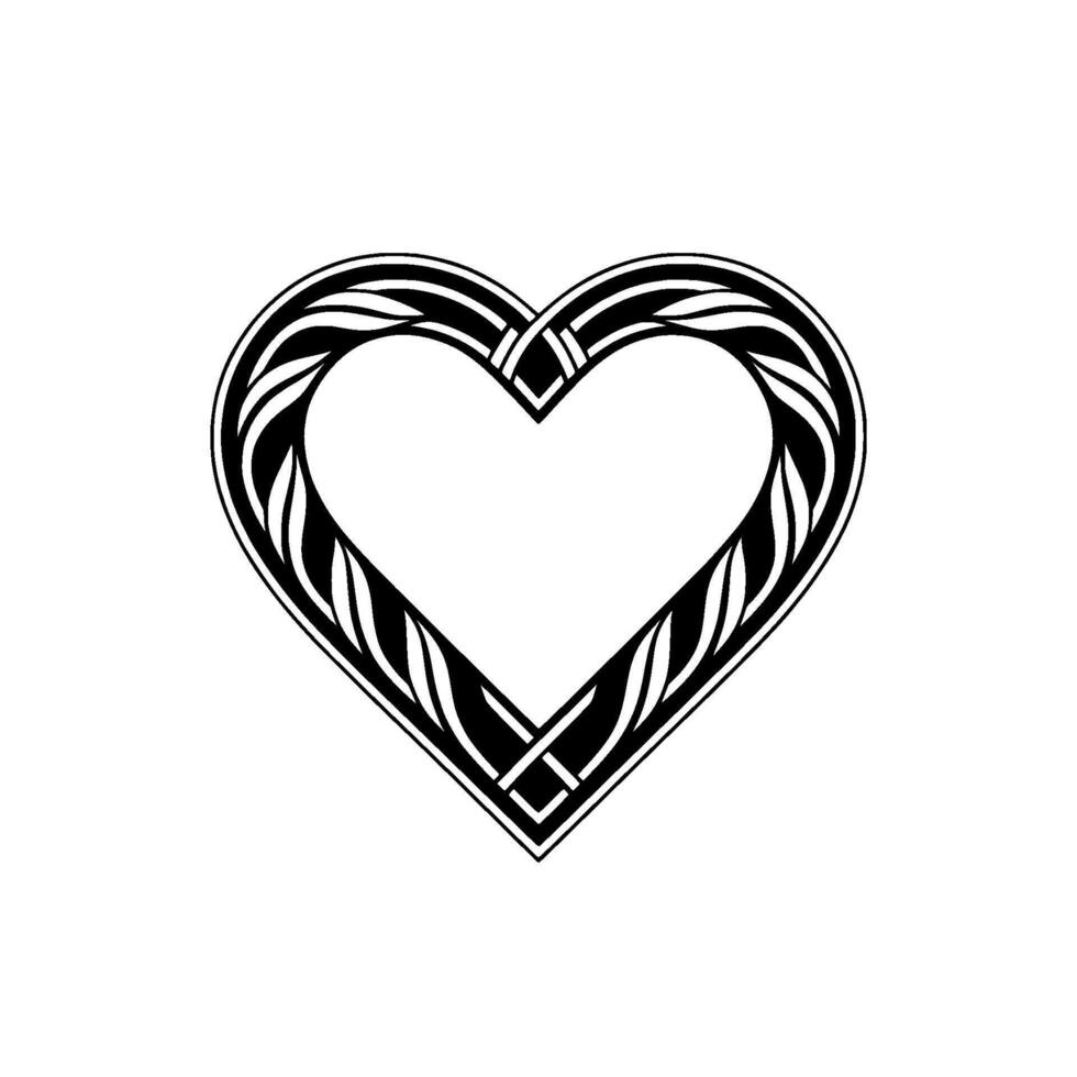 Geometric Heart, Art Deco Style, Minimalist vector