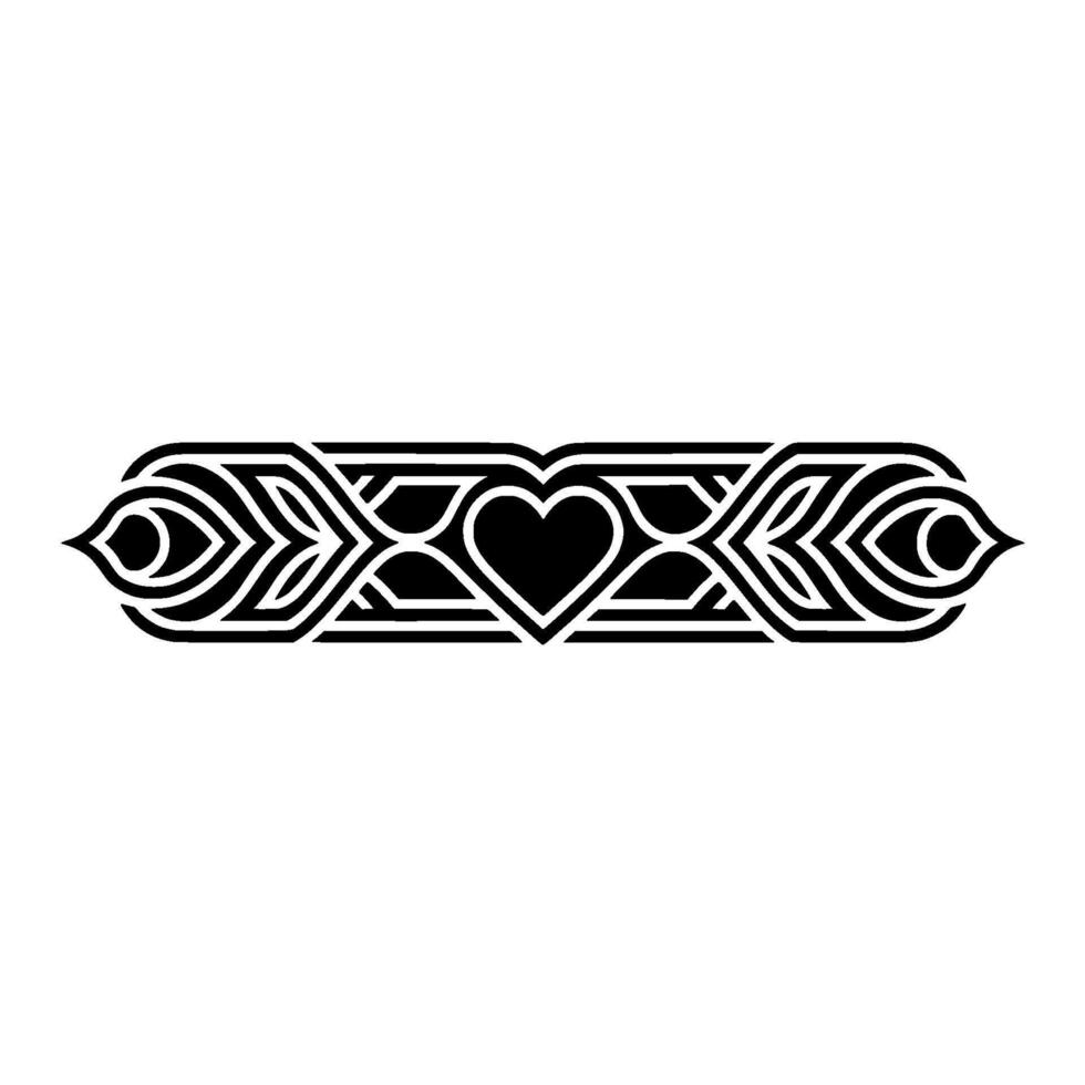 Art Deco Heart Border Geometric Romance vector