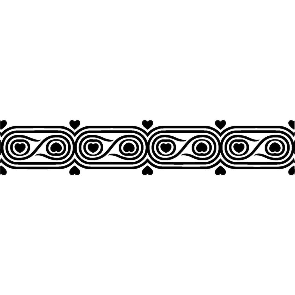 Elegant Heart Border, Vintage Deco - Pattern vector