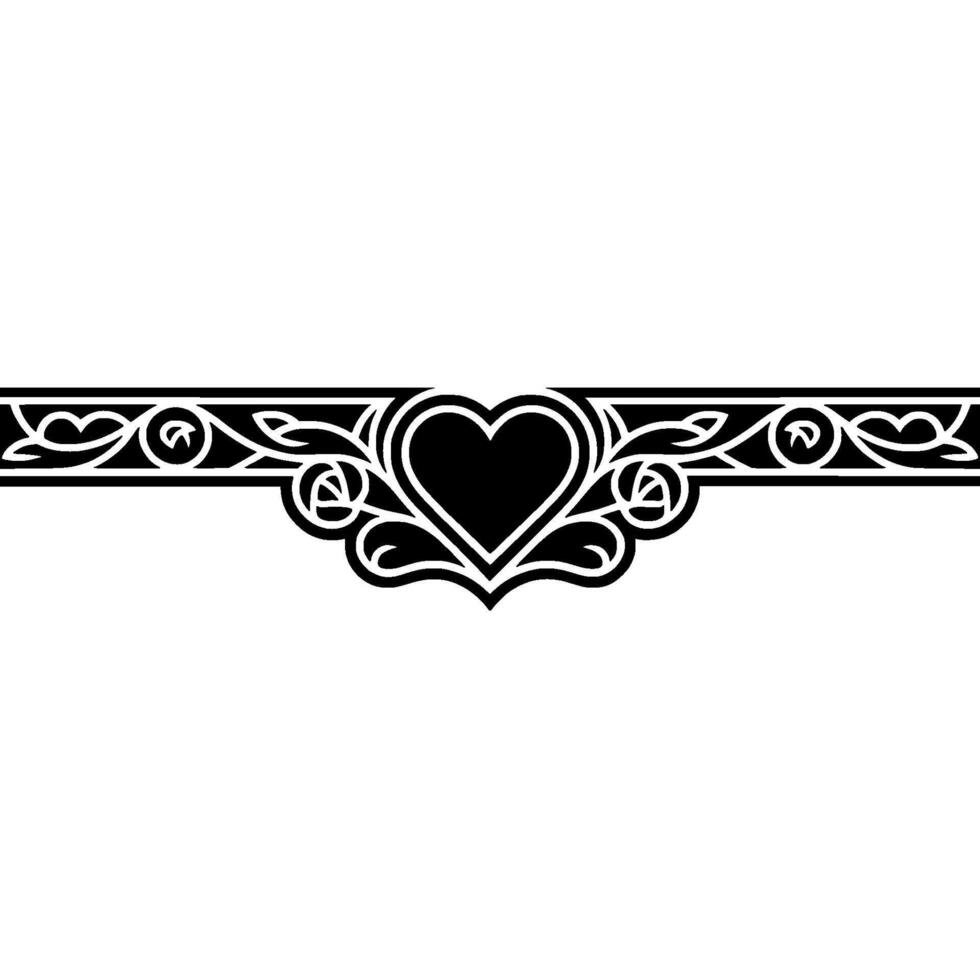Elegant Heart Border, Vintage , Decorative Element - Art vector