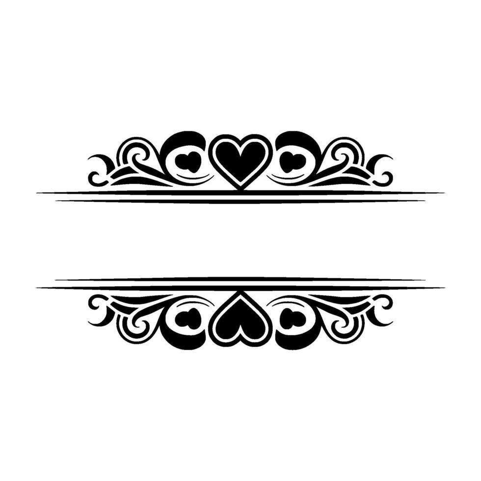 Elegant Heart Border, Vintage Element - Hearts, Love vector
