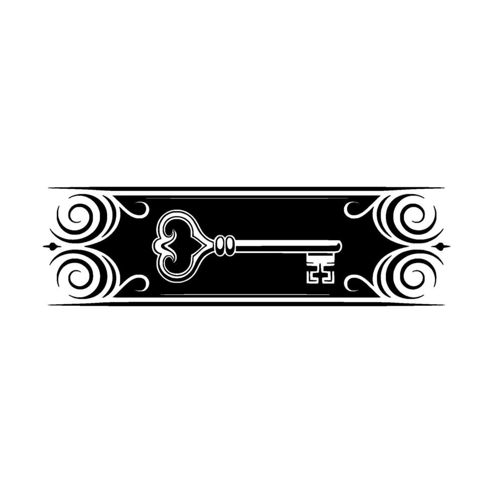 Vintage Key with Ornate Border Symbol of Access and Legacy vector