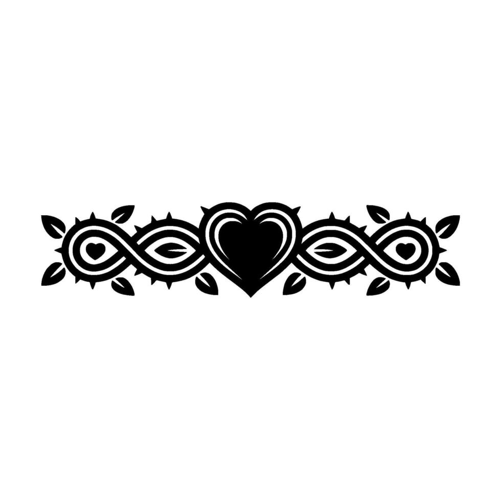 Elegant Heart Infinity Border - Decorative vector