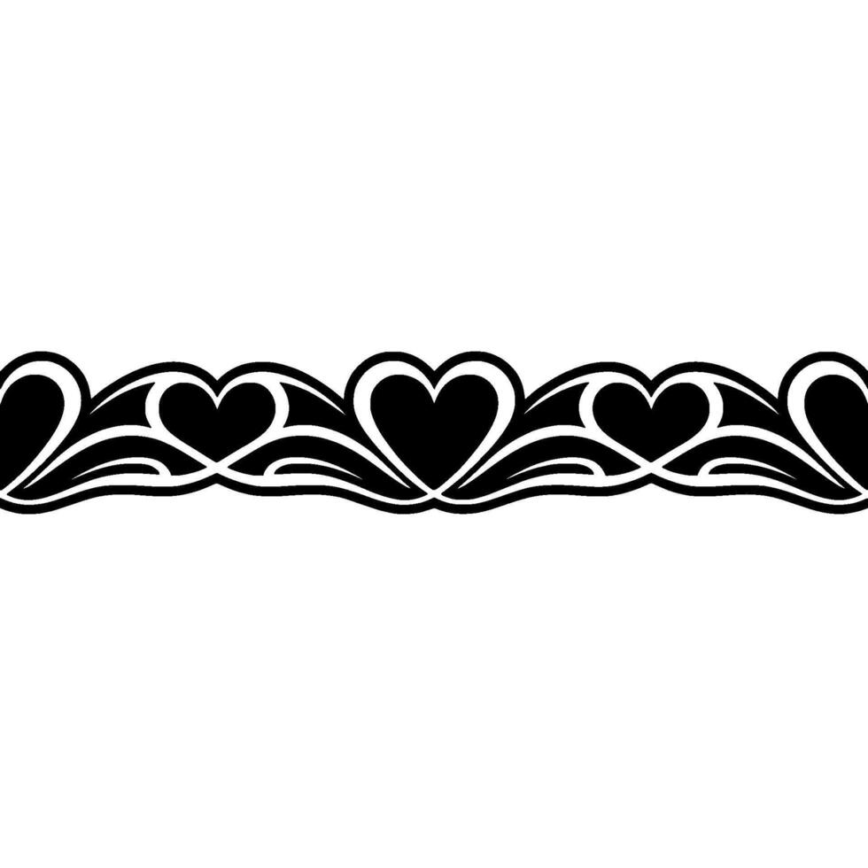 Art Nouveau Heart Border, Elegant Decorative Element - Floral vector