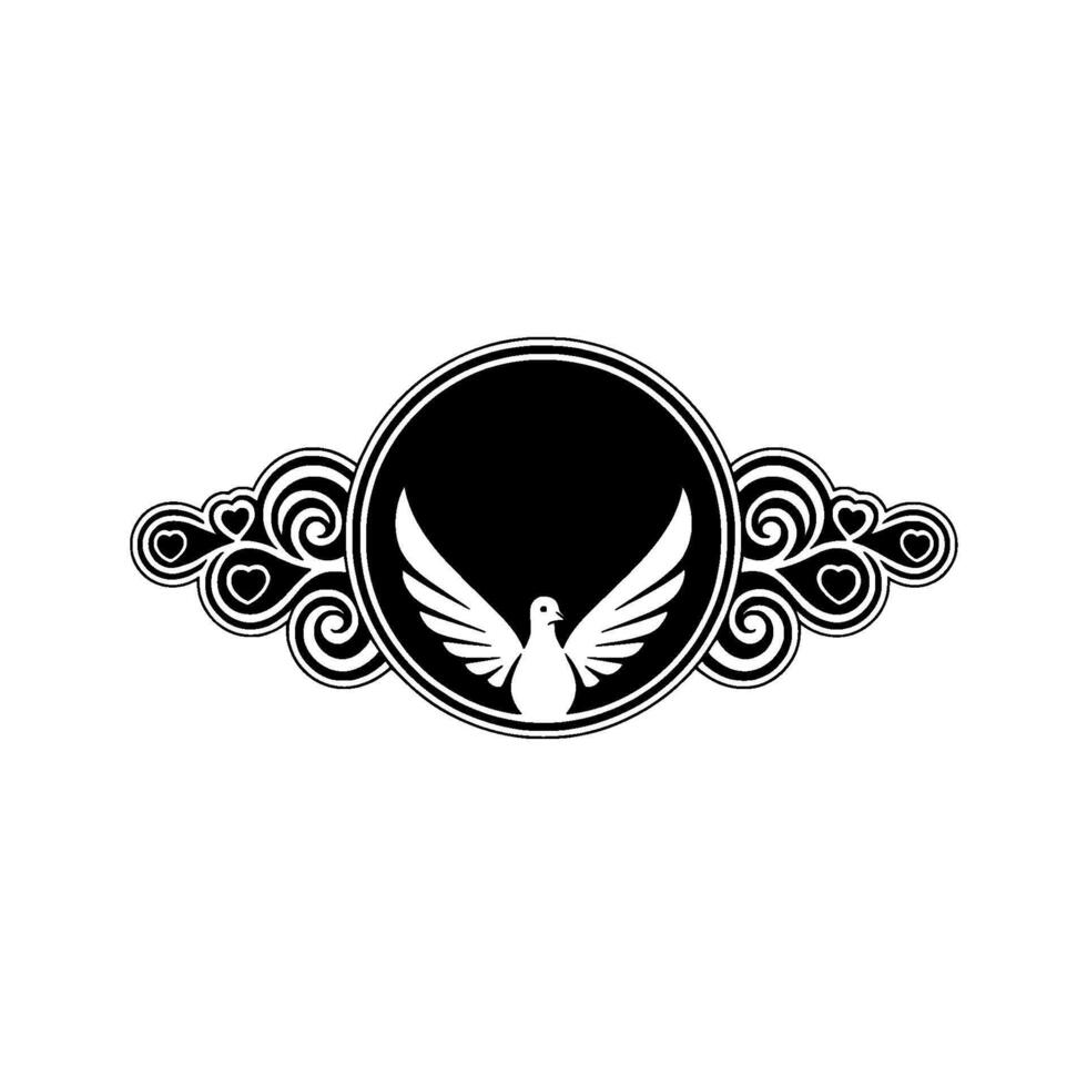 Elegant Dove Emblem, Vintage Style, Peace Harmony Symbol vector