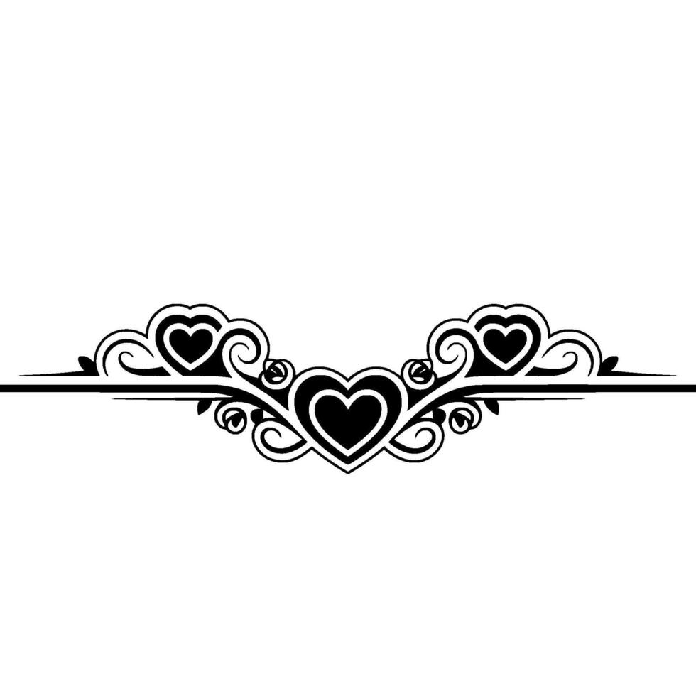 Elegant Heart Border, Vintage Romance - Decorative vector