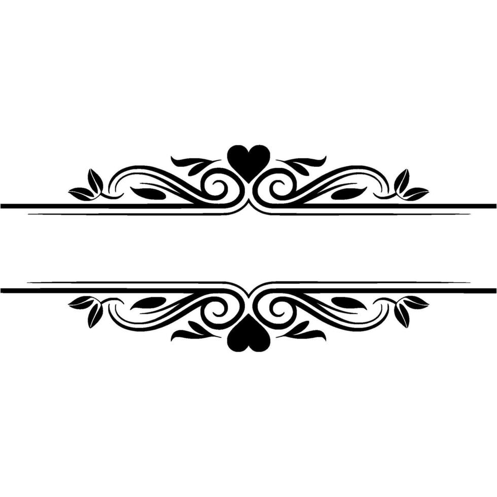 Elegant Decorative Divider, Vintage Romance Illustration - Swirls vector