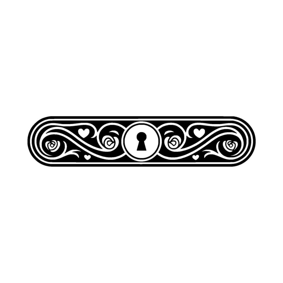 Intricate Keyhole Ornament, Vintage Elegance - Floral vector