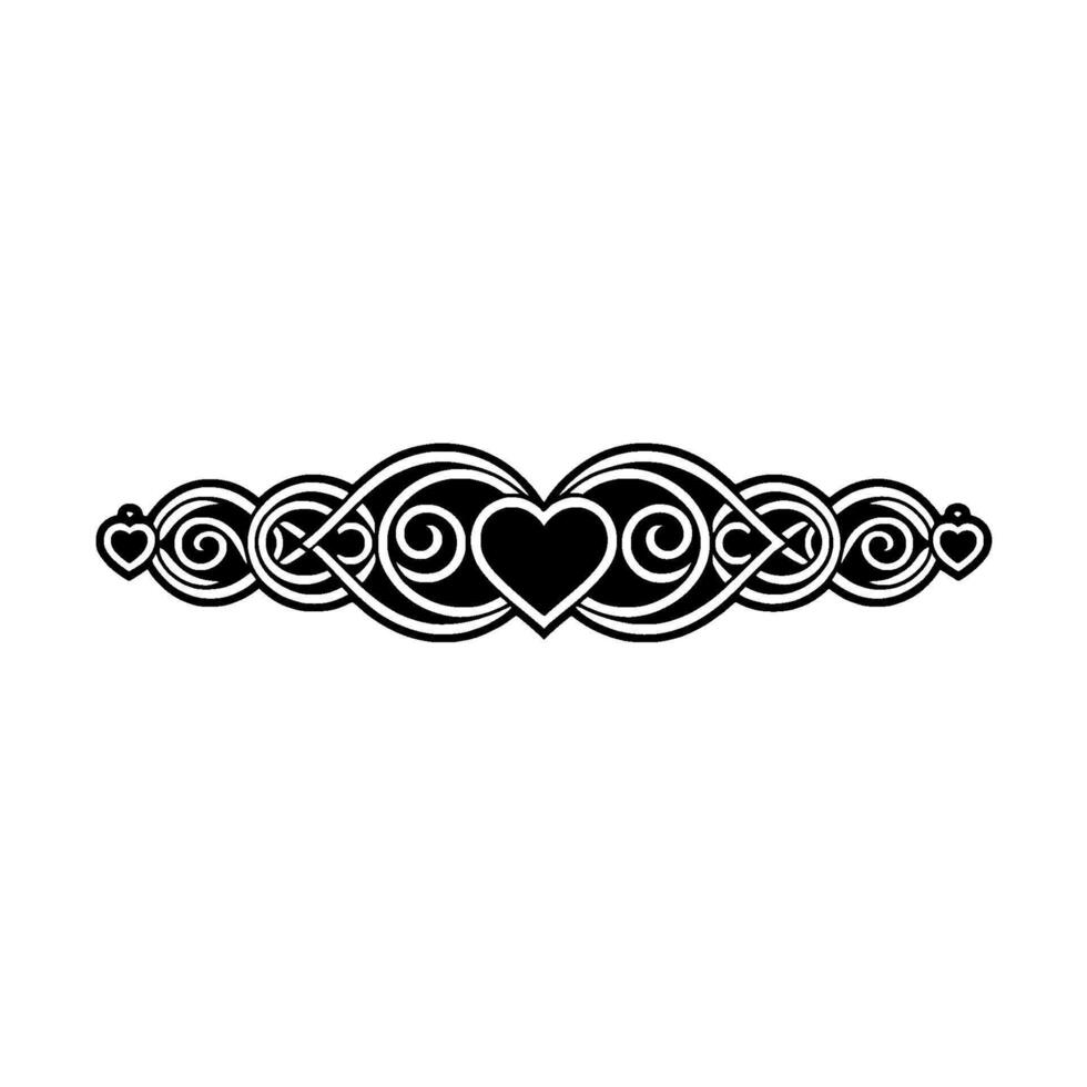 Intricate Celtic Heart Border, Vintage - Ornate, Textile vector