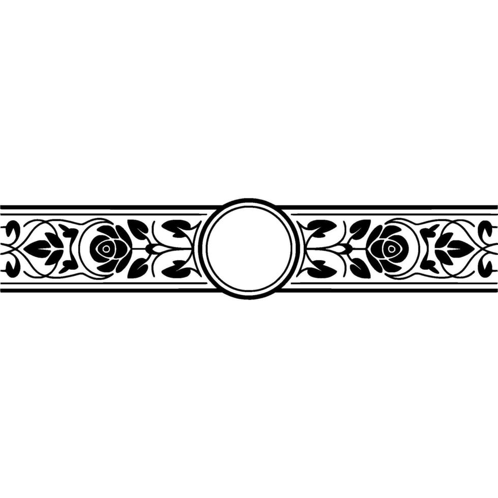Elegant Floral Border, Vintage Element - Roundel vector