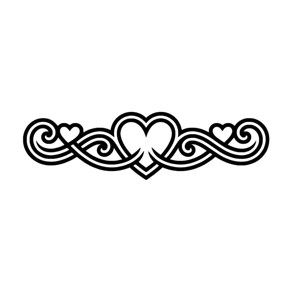 Elegant Heart Border, Vintage Decorative Element - Hearts, Wedding vector