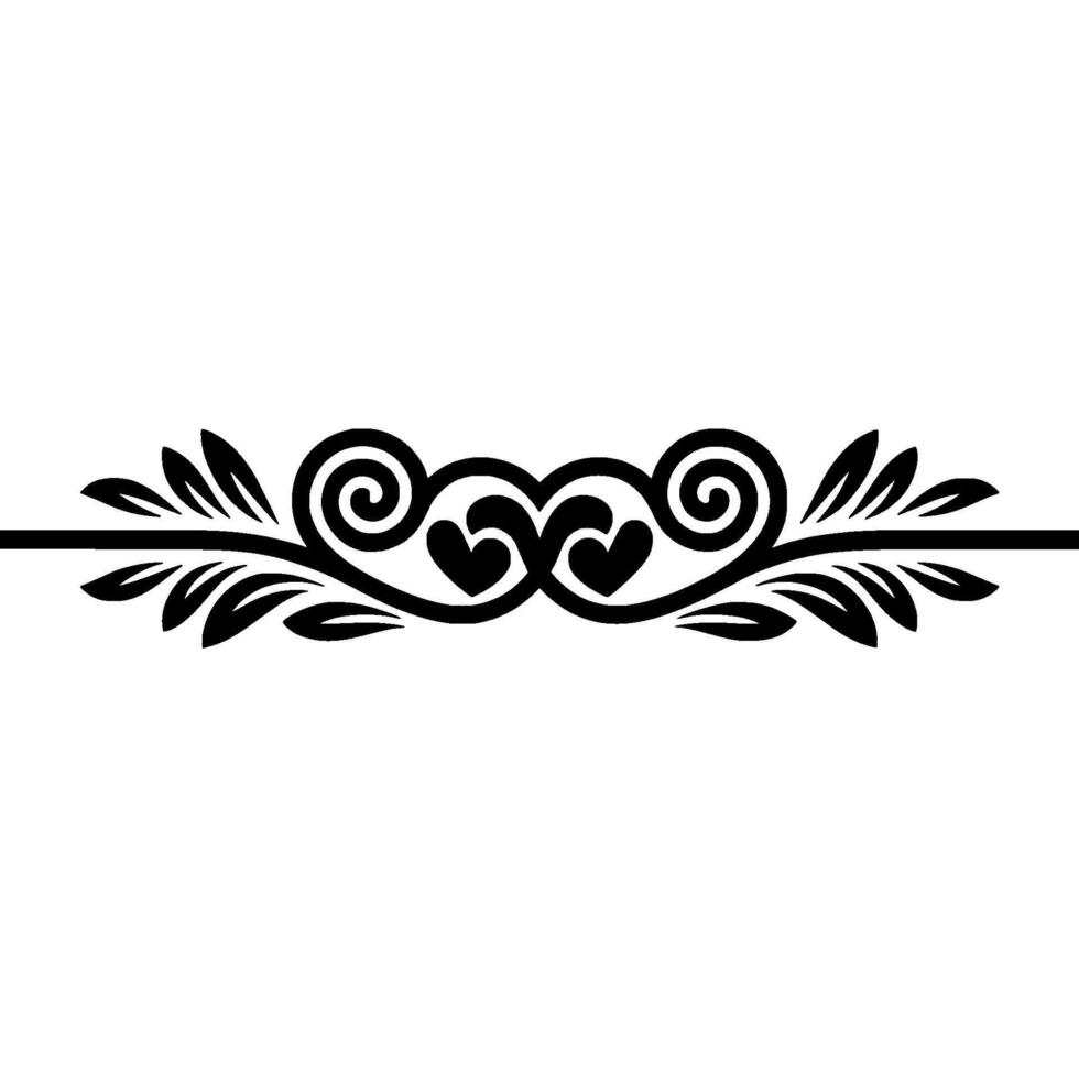 Elegant Decorative Border, Vintage Romance, Black White vector