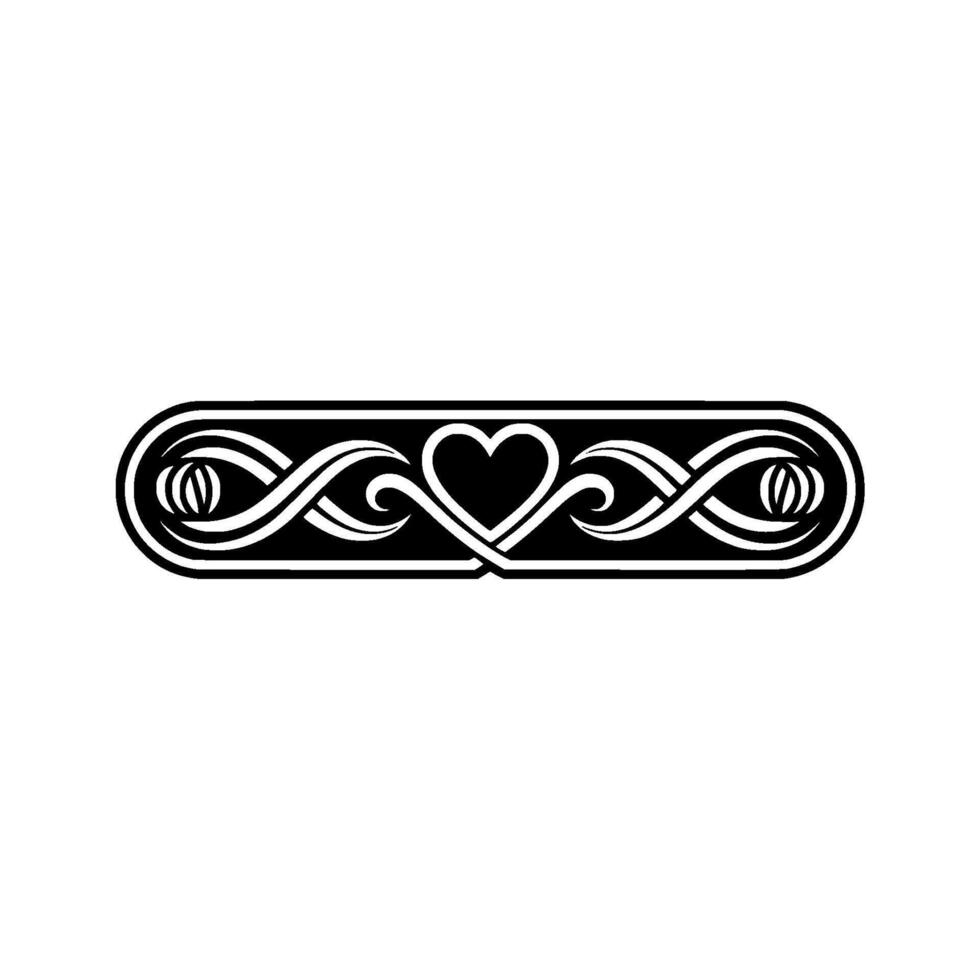 Intricate Celtic Heart Ornament, Vintage - Linear vector